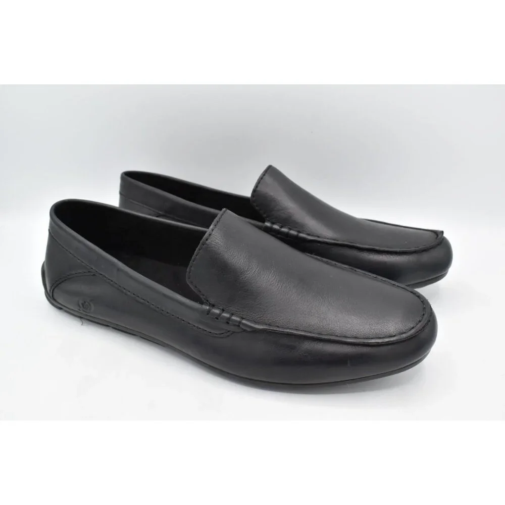 Born Mens Size 11 Liam‎ Black Full Grain Leather Slip On Loafers Shoes